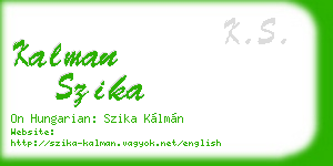 kalman szika business card
