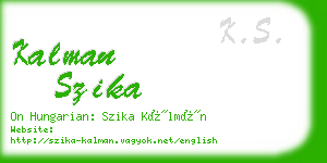 kalman szika business card